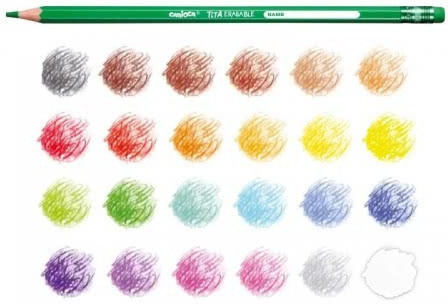 Carioca Tita Erasable Colored Pencil Set with Eraser Package of 1 packages
