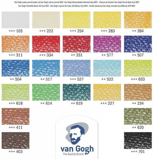 Royal Talens Van Gogh Pastel Комплект цветни моливи в кутия 24бр Пакет от 1 опаковки