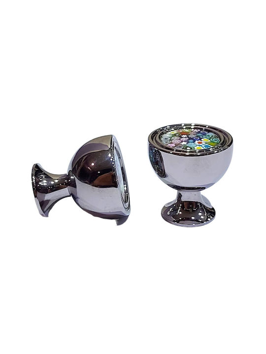 Crystal Handmade Italian Furniture Knob Omp Porro 11421-oro1 Dia 27 Chrome Glossy Mourano