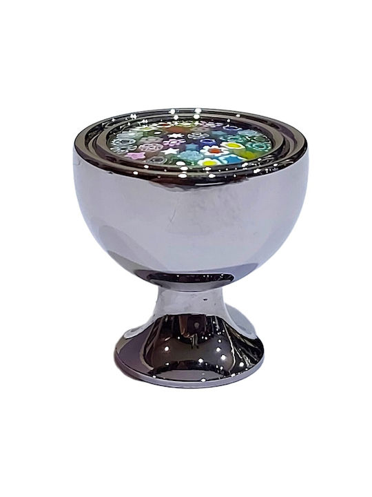 Crystal Handmade Italian Furniture Knob Omp Porro 11421-oro1 Dia 27 Chrome Glossy Mourano