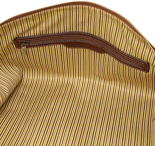 Tuscany Leather Σακ Βουαγιάζ Πλάτης Καφέ από Δέρμα Μ51xΠ27.5xΥ28εκ.