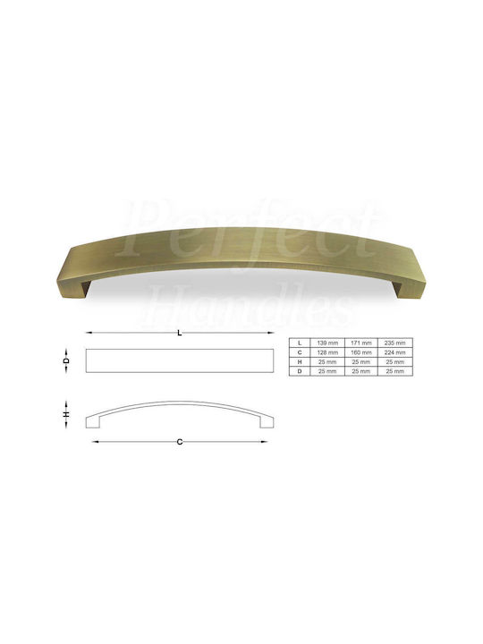 Λαβή Επίπλου 7/17 Perfect Μαύρο 160mm