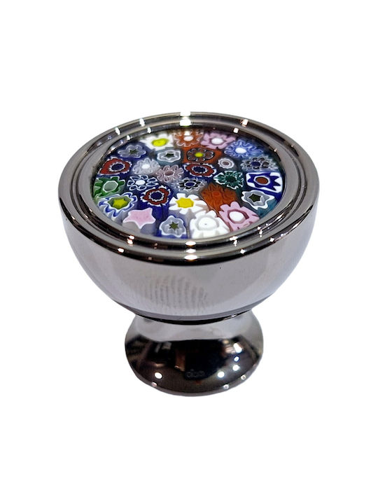 Crystal Handmade Italian Furniture Knob Omp Porro 11421-oro1 Dia 27 Chrome Glossy Mourano