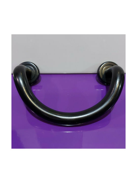 Italian Brass Front Door Handle Nestori 10549-arg1 Black Matte Size 17.0cm