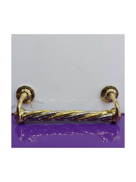 Italienischer Messing-Handgriff für Vordertür Omp Porro 11267-250-24k Gold-Glanz-Chrom Größe 25,0cm