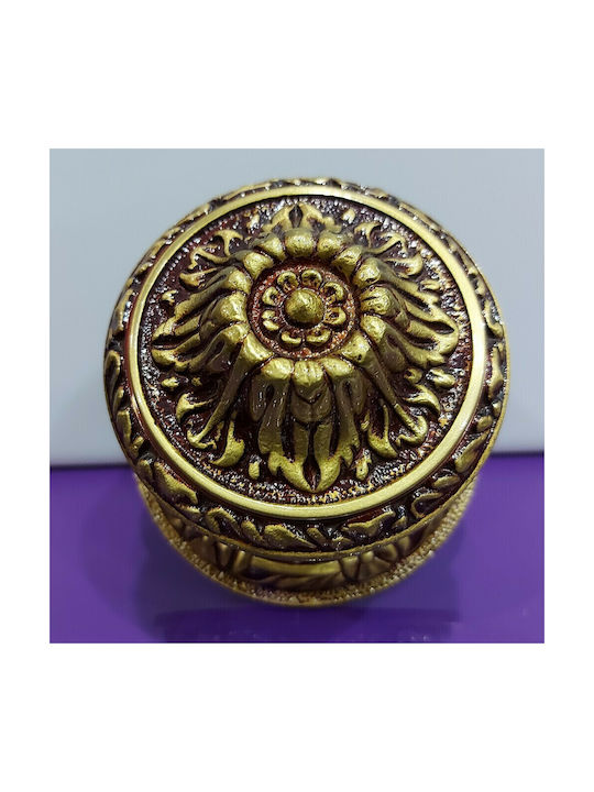 Spanish Brass Front Door Knob Coba 4874-000-20α1 Matte Gold Dimensions 70×70×61 Mm