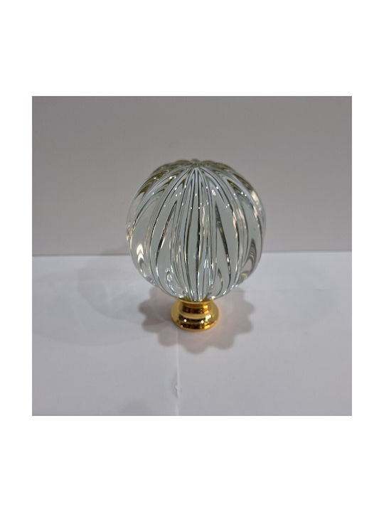 Spanish Brass Front Door Knob Viher 4866-Gold Murano Crystal