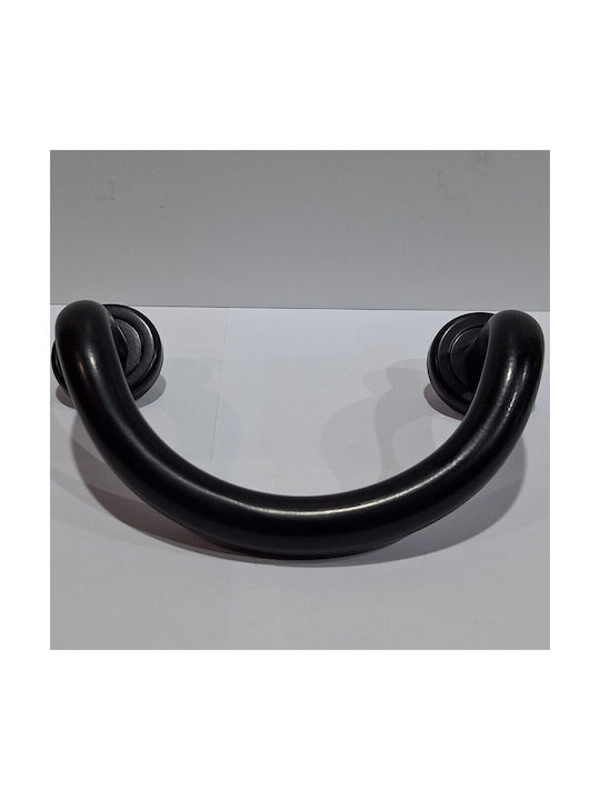 Italian Brass Front Door Handle Nestori 10549-arg1 Black Matte Size 17.0cm