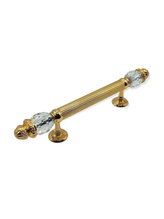 Spanish Brass Front Door Handle Mestre 4922-swa Swarovski Crystal Dimension 25.0cm