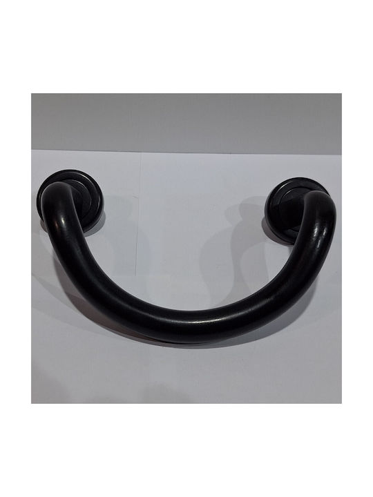 Italian Brass Front Door Handle Nestori 10549-arg1 Black Matte Size 17.0cm