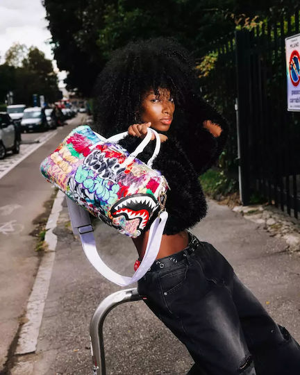 Sprayground Graffiti Faux Fur Sack Voyage 12.5lt made of Artificial Leather L25.4xW20xH19cm