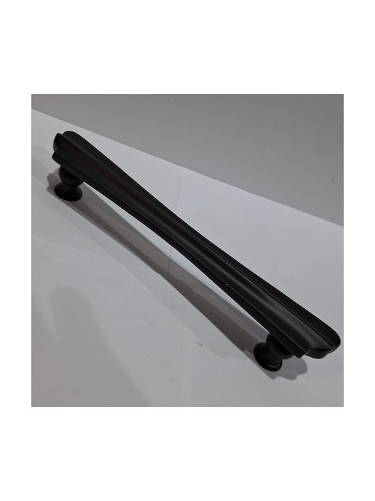 Spanish Brass Front Door Handle Mestre 10551-12b1 Matte Black Diameter 20.0cm