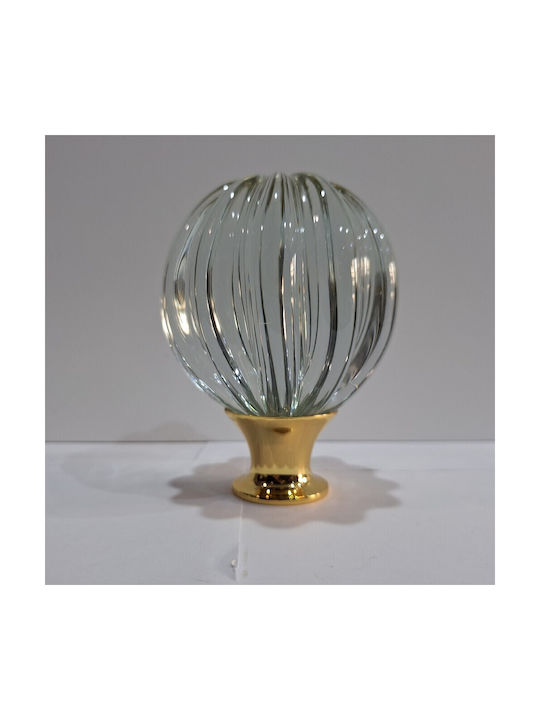 Spanish Brass Front Door Knob Viher 4866-Gold Murano Crystal