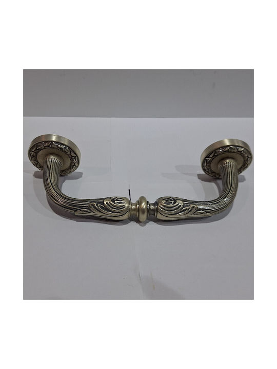 Spanish Brass Front Door Handle Mestre 4924-arg Antique Silver Length 18.5cm