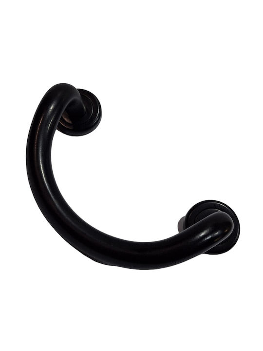 Italian Brass Front Door Handle Nestori 10549-arg1 Black Matte Size 17.0cm