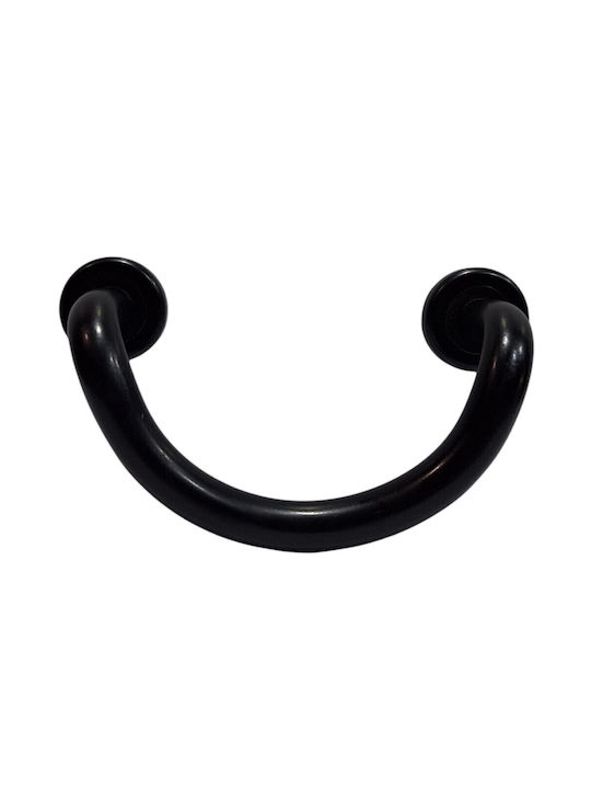 Italian Brass Front Door Handle Nestori 10549-arg1 Black Matte Size 17.0cm