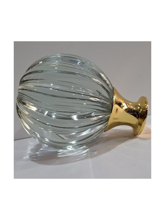 Spanish Brass Front Door Knob Viher 4866-Gold Murano Crystal