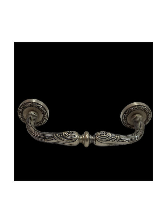 Spanish Brass Front Door Handle Mestre 4924-arg Antique Silver Length 18.5cm