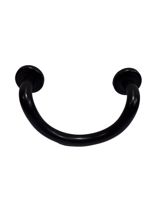 Italian Brass Front Door Handle Nestori 10549-arg1 Black Matte Size 17.0cm