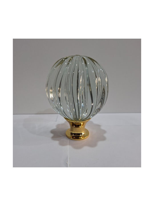 Spanish Brass Front Door Knob Viher 4866-Gold Murano Crystal