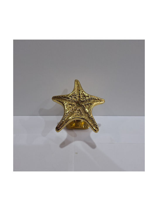 Handgefertigter Kupfer Spanischer Türknopf Coba 4885-Gold Hochglanz Maße 90 × 90 × 75 Mm