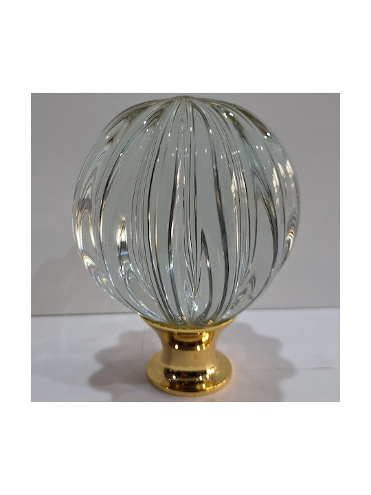 Spanish Brass Front Door Knob Viher 4866-Gold Murano Crystal