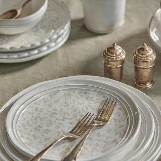 Laura Ashley Artisan Πιάτο Ρηχό από Πορσελάνη Λευκό με Διάμετρο 26cm