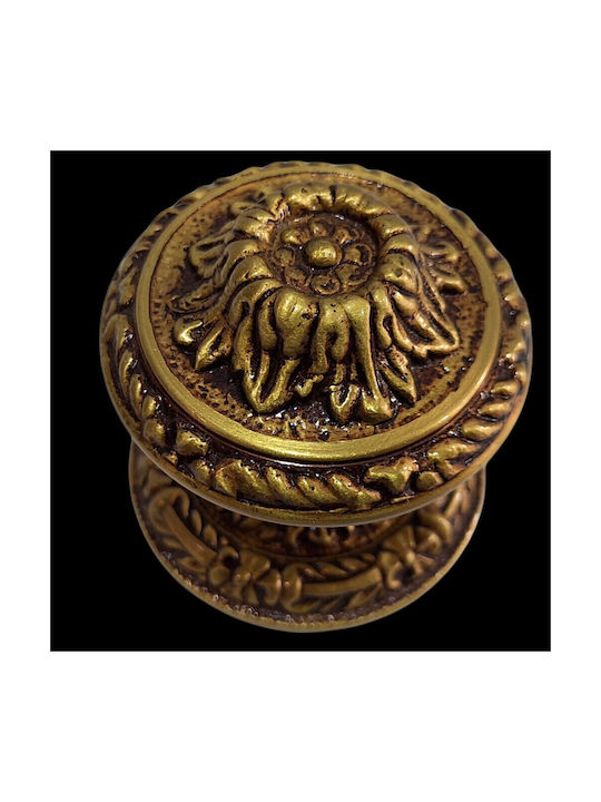Spanish Brass Front Door Knob Coba 4874-000-20α1 Matte Gold Dimensions 70×70×61 Mm