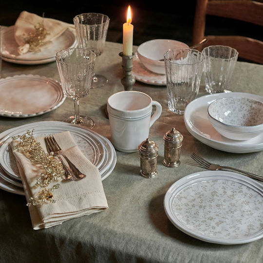 Laura Ashley Artisan Чиния Пустинята Керамика Бял с Диаметър 20см