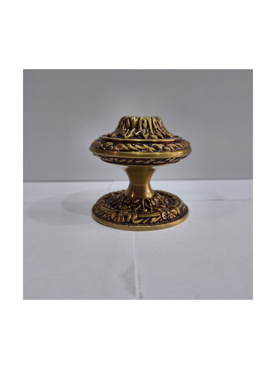 Spanish Brass Front Door Knob Coba 4874-000-20α1 Matte Gold Dimensions 70×70×61 Mm