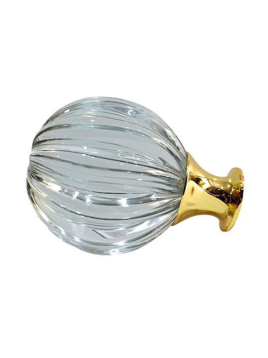 Spanish Brass Front Door Knob Viher 4866-Gold Murano Crystal