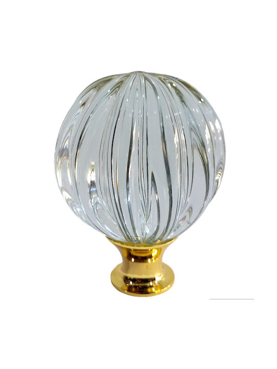 Spanish Brass Front Door Knob Viher 4866-Gold Murano Crystal