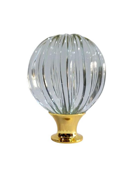 Spanish Brass Front Door Knob Viher 4866-Gold Murano Crystal