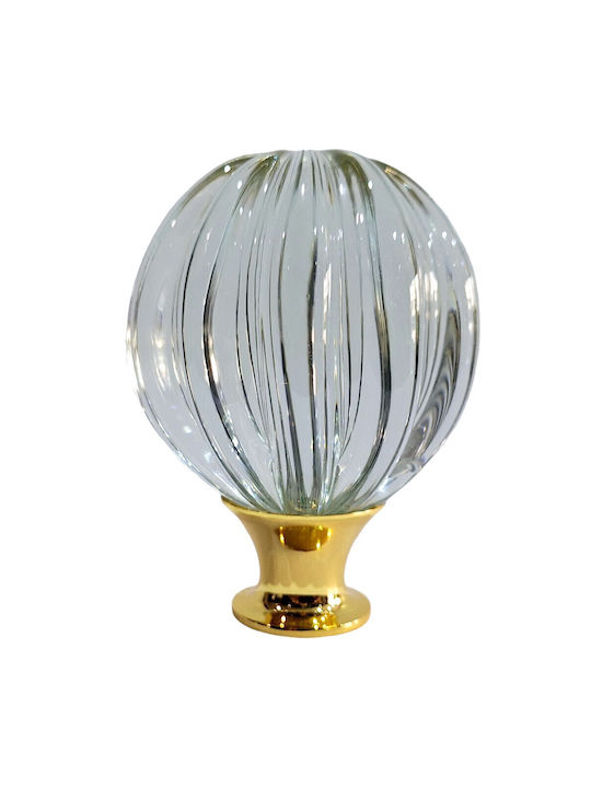 Spanish Brass Front Door Knob Viher 4866-Gold Murano Crystal