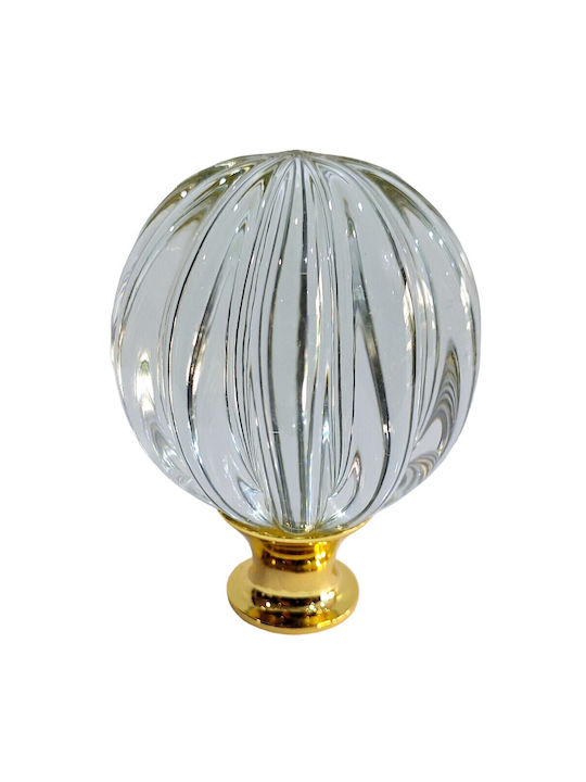 Spanish Brass Front Door Knob Viher 4866-Gold Murano Crystal