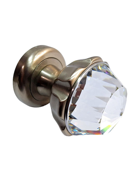 Spanish Brass Knob Mestre 4882-swa1 Swarovski Crystal