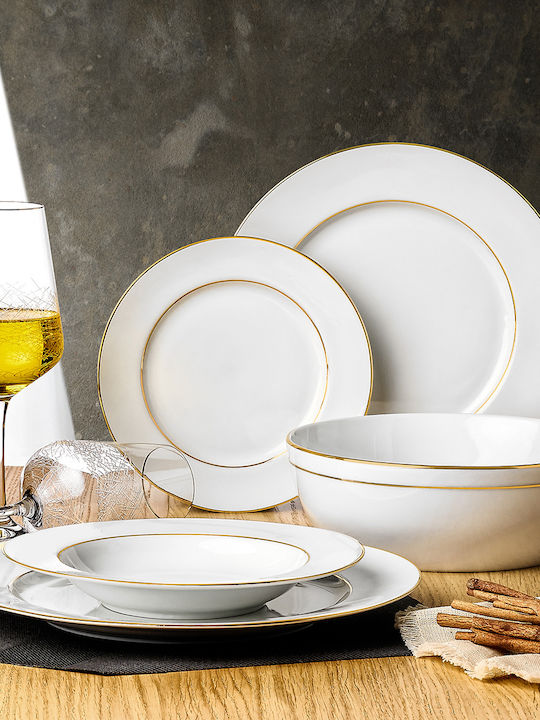 XM-Casa Plate Soup made of Porcelain White with Diameter 23cm