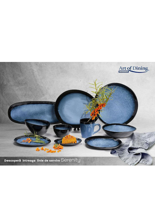 Set 4 Oval Ceramic Plates 28 Cm Serenity