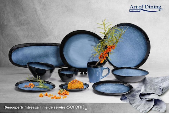 Set 4 Oval Ceramic Plates 28 Cm Serenity