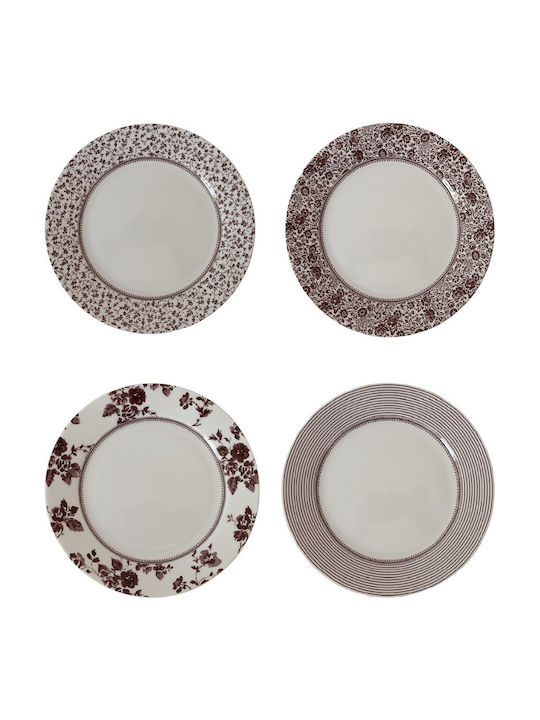 Laura Ashley Πιάτο Γλυκού από Πορσελάνη Λευκό με Διάμετρο 20cm 4τμχ