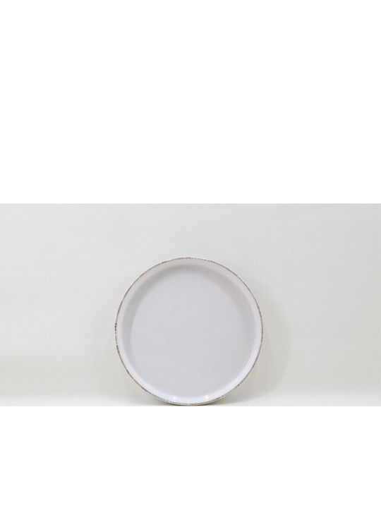 GTSA Plate Shallow Ceramic White with Diameter 21cm 6pcs