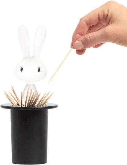 Alessi Alessi Zahnstocher-Etui Magic Bunny Kunststoff 7x7x14cm Schwarze