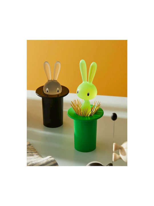 Alessi Toothpicks Case Magic Bunny Plastic 7x7x14cm Black