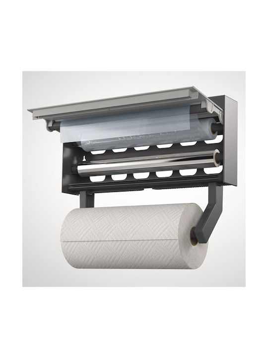 Metaltex Tango Wall Mounted Metallic Silver Paper Towel Holder 37.5x24.4x7cm 254412