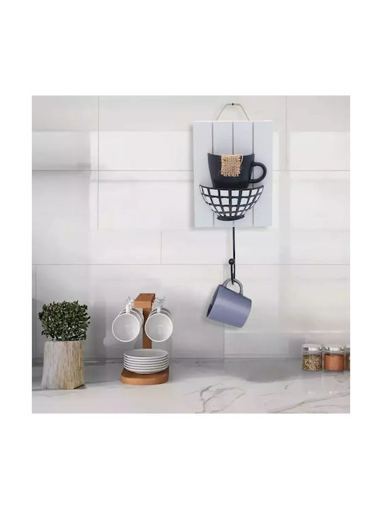 Uncle George Wooden Kitchen Hanger 10x19x19cm White