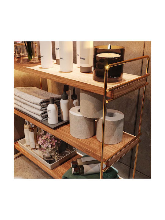 Hanah Home Настолна Металик Стойка 45x16x40см Жълта