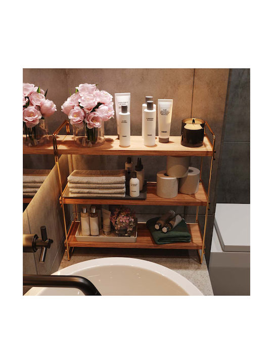 Hanah Home Настолна Металик Стойка 45x16x40см Жълта