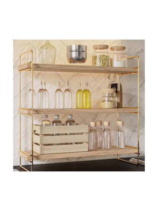 Hanah Home Настолна Металик Стойка 45x16x40см Жълта