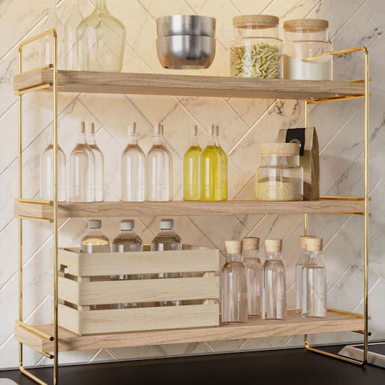 Hanah Home Tischspiel Metallische Küchenorganisationsständer 45x16x40cm Gelbe