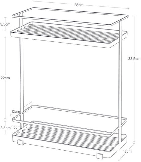 Yamazaki Tabletop Metal Base 33.5x12x33.5 cm Black